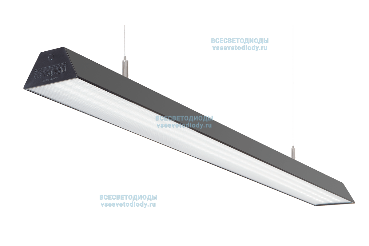 Светильник Трейд 58W-7250Lm 5000-5500К Микропризма IP40 с БАП (vsesv) на 3  часа Черный