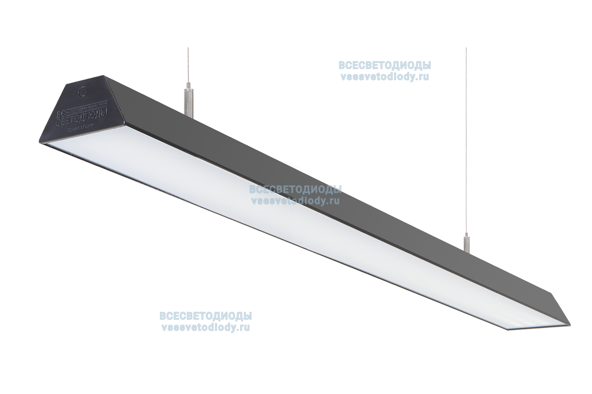 Светильник Трейд 58W-7250Lm 6000-6500К Опал IP40 с БАП (aax.tech) на 1 час  Черный